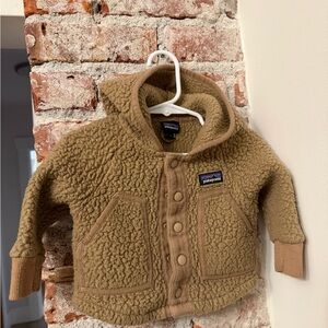Patagonia Brown Retro Pile Fleece Baby Hoodie
